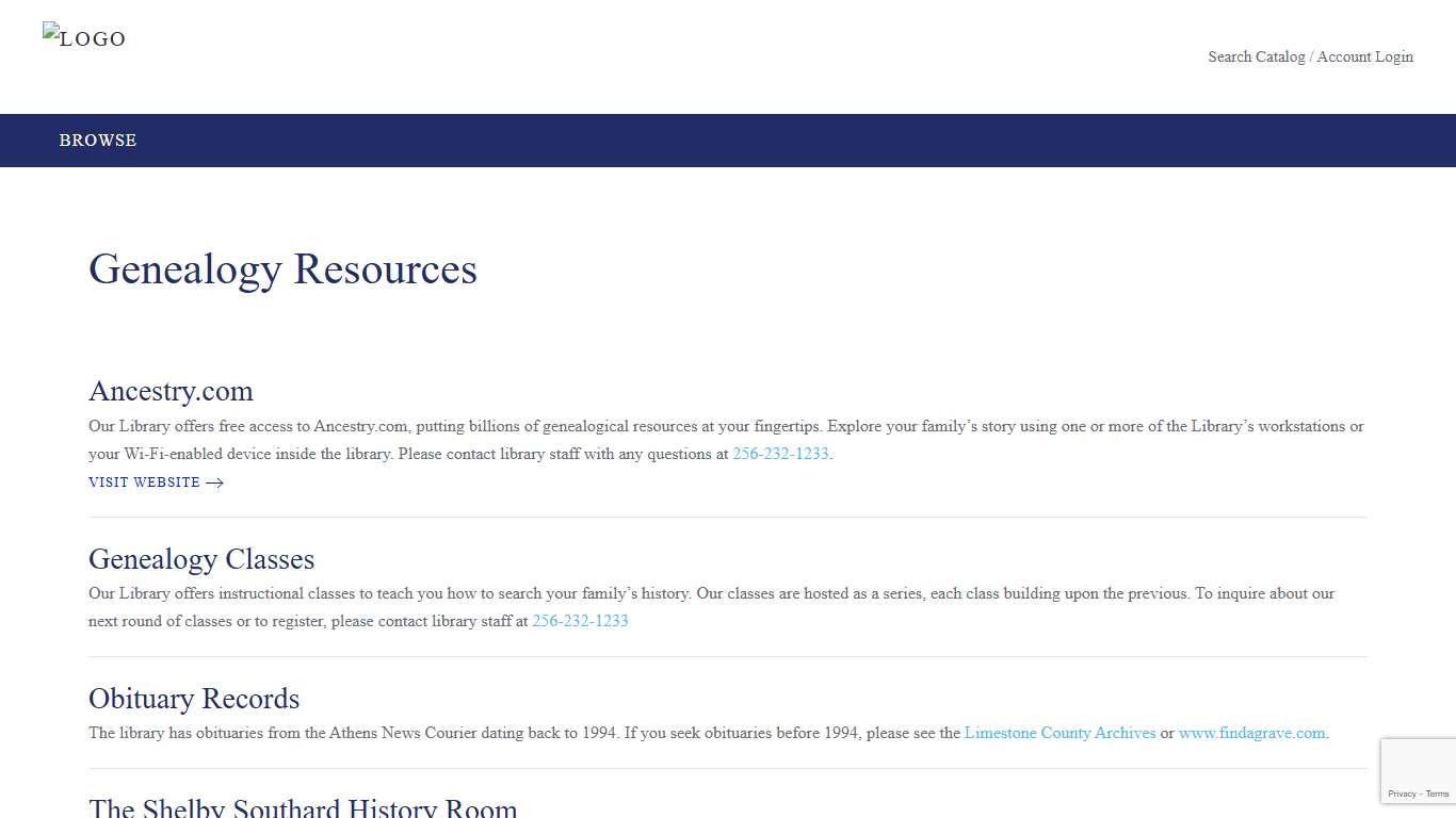 Genealogy - Athens-Limestone Public Library