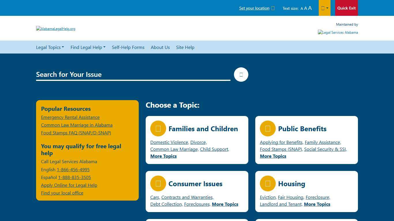 AlabamaLegalHelp.org A guide to free and low-cost legal aid, assistance & services in Alabama